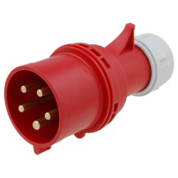 025-6; Connector: AC supply 3-phase; plug; male; 32A; 400VAC; IEC 60309; PCE