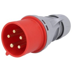 025-6TT; Connector: AC supply 3-phase; plug; male; 32A; 400VAC; IEC 60309; PCE