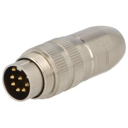 0332 08; Connector: M16; plug; male; soldering; for cable; PIN: 8; 5A; 60V; LUMBERG