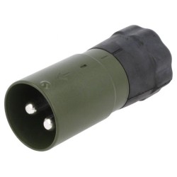 2824-11.00 5935-12-306-8954; Plug; circular; male; PIN: 2; for cable; soldering; Colour: olive; ELKE