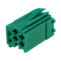 ; Connector housing; plug; Mini ISO; PIN: 6; green; 4CARMEDIA
