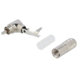3502RA; Plug; RCA; male; angled 90°; soldering; silver; nickel plated; SWITCHCRAFT