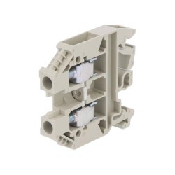 57.506.0055.0; Splice terminal: rail; 6mm2; ways: 1; terminals: 2; grey; Width: 8mm; WIELAND