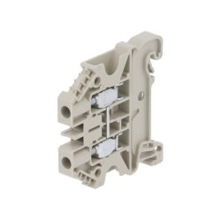 58.504.0055.0; Splice terminal: rail; 4mm2; ways: 1; terminals: 2; grey; Width: 6mm; WIELAND