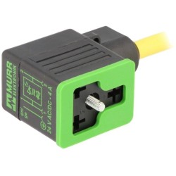 7000-10021-0260500; Valve connector; plug; Type: B; PIN: 3; 10mm; 4A; female; 24VDC; IP65; MURR ELEKTRONIK