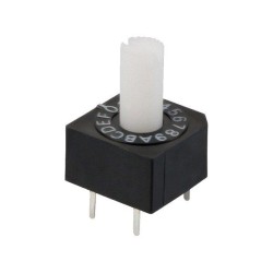 A6A-16RS; Encoding switch; HEX/BCD; Pos: 16; THT; Rcont max: 200mΩ; 1.2Ncm; OMRON OCB