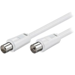 50719; Cable; 75Ω; 3.5m; coaxial 9.5mm socket,coaxial 9.5mm plug; white; Goobay