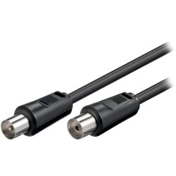 11723; Cable; 75Ω; 5m; coaxial 9.5mm socket,coaxial 9.5mm plug; black; Goobay