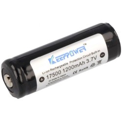 ICR17500; Re-battery: Li-Ion; 17500,4/5A; 3.7V; 1200mAh; Ø17x53mm; KEEPPOWER