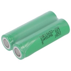 INR 18650-25R; Re-battery: Li-Ion; MR18650; 3.6V; 2.5Ah; Ø18.3x65mm; 20A; SAMSUNG SDI