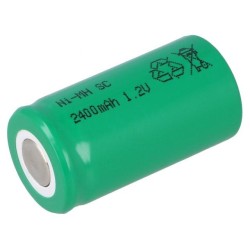 J-SC2400; Re-battery: Ni-MH; SubC; 1.2V; 2400mAh; Ø22x42mm; Features: low +; JJJ