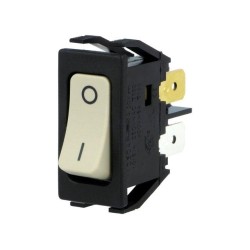 C1250APBG133B; ROCKER; DPST; Pos: 2; OFF-ON; 10A/250VAC; white; none; Body: black; BULGIN