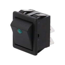 C1553PTMBG3; ROCKER; DPST; Pos: 2; OFF-ON; 16A/250VAC; black; Body: black; BULGIN