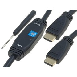 AK-330105-300-S; Cable; HDMI 1.3,with amplifier; HDMI plug,both sides; 30m; black; ASSMANN