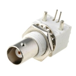 ; Socket; BNC; female; insulated; angled 90°; 50Ω; THT; 