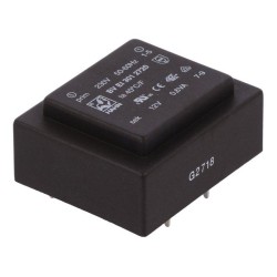 BV EI 301 2720; Transformer: encapsulated; 0.6VA; 230VAC; 12V; 50mA; Mounting: PCB; HAHN