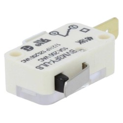 BVM3FYULS; Microswitch SNAP ACTION; with lever; SPST; 10A/250VAC; (ON)-OFF; SAIA-BURGESS