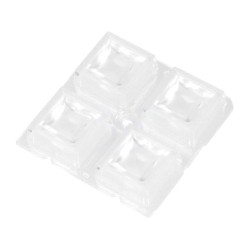 C12361_HB-2X2-W; LED lens; square; transparent; 43÷57°; H: 8.5mm; Ømount.hole: 3.1mm; LEDIL