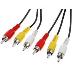 50380; Cable; RCA plug x3,both sides; 1.5m; Plating: nickel plated; Goobay