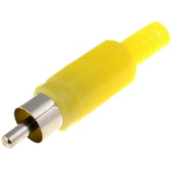 ; Plug; RCA; male; with strain relief; straight; soldering; yellow; 