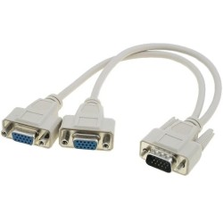 CG021-0.2.WH-PB; Cable; D-Sub 15pin HD plug,D-Sub 15pin HD socket x2; white; VCOM