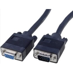 ; Cable; D-Sub 15pin HD plug,D-Sub 15pin HD socket; black; 1.8m; VCOM
