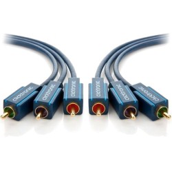 ; Cable; RCA plug x3,both sides; 15m; Plating: gold-plated; blue; CLICKTRONIC