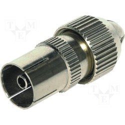 ; Plug; coaxial 9.5mm (IEC 169-2); female; straight; for cable; 