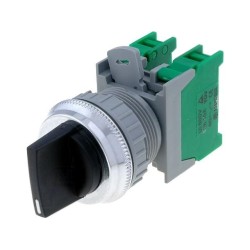 CS22-2/O BK,1-0-2 3POSITION; Switch: rotary; Stabl.pos: 3; NO x2; 3A/230VAC; 22mm; black; IP65; AUSPICIOUS