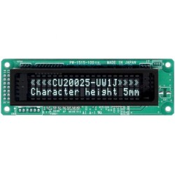 CU20025-UW1J; Display: VFD; alphanumeric; 20x2; Char: 4.7mm; 350cd/m2; PIN: 20; NORITAKE Itron