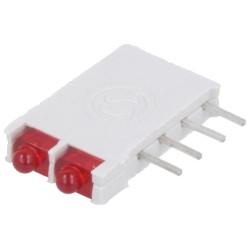 DBI01300; LED; in housing; red; 1.8mm; No.of diodes: 2; 10mA; 38°; 2V; 13mcd; SIGNAL-CONSTRUCT