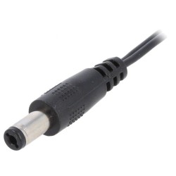 ; Cable; wires,DC 5,5/2,1 plug; straight; 0.5mm2; black; 1.5m; ESPE