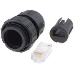 DCC-RJ6B-310; Plug; RJ45; DC; PIN: 8; Cat: 6; Layout: 8p8c; Locking: bayonet; IDC; SWITCHCRAFT