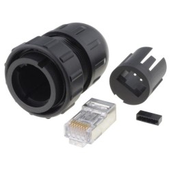 DCC-RJ6SB-310; Plug; RJ45; DC; PIN: 8; Cat: 6; shielded; Layout: 8p8c; IP67,IP68; IDC; SWITCHCRAFT