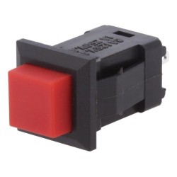 DS-435-S-R; Switch: push-button; Pos: 2; SPST-NO; 1A/250VAC; OFF-ON; Body: black; MIYAMA