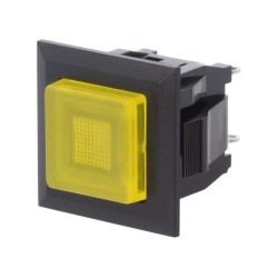 DS-664K-S-L-S-K-TY; Switch: push-button; Pos: 2; SPST-NO; 3A/125VAC; OFF-ON; yellow; MIYAMA