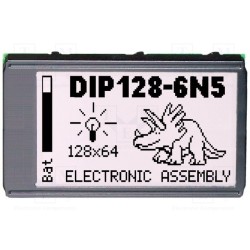 EA DIP128J-6N5LW; Display: LCD; graphical; 128x64; STN Positive; white; 75x45.8mm; ELECTRONIC ASSEMBLY