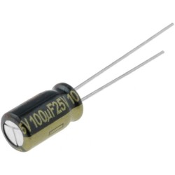 EEUFM1E101; Capacitor: electrolytic; low impedance; THT; 100uF; 25VDC; ±20%; PANASONIC