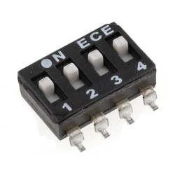 DM-04-V; Switch: DIP-SWITCH; Poles number: 4; ON-OFF; 0.1A/50VDC; Pos: 2; DIPTRONICS