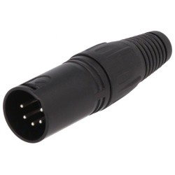 FC6161; Plug; XLR; male; PIN: 5; straight; for cable; soldering; black; metal; CLIFF