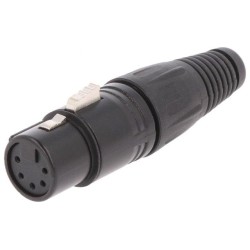 FC6166; Plug; XLR; female; PIN: 5; straight; for cable; soldering; black; CLIFF