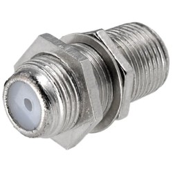 ; Coupler; F socket,both sides; with mounting nut,with washer; 