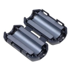 FLF-702; Ferrite: two-piece; on round cable; Ø: 7mm; 70Ω; A: 17mm; B: 15mm; FERROCORE