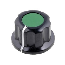 G19-GN; Knob; with flange; bakelite; Øshaft: 6.35mm; Ø16.5x11mm; green; SR PASSIVES