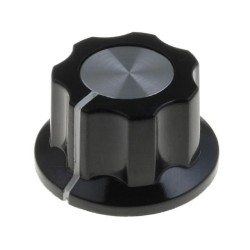 G19-S; Knob; with flange; bakelite; Øshaft: 6.35mm; Ø15.7x11.5mm; silver; SR PASSIVES