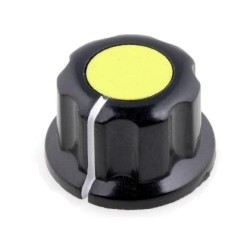 G19-YL; Knob; with flange; bakelite; Øshaft: 6.35mm; Ø16.5x11mm; yellow; SR PASSIVES