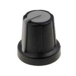 GMN-2GY; Knob; miniature; ABS; Øshaft: 6mm; Ø16x16mm; black; push-in; SR PASSIVES