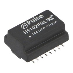 H1102FNL; Transformer: Ethernet; SMD; 0÷70°C; Trans: RX 1: 1,TX 1: 1; -1.1dB; PULSE