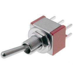 ; Switch: toggle; Pos: 3; DP3T; ON-OFF-(ON); 5A/125VAC; 5A/28VDC; IC SWITCHES