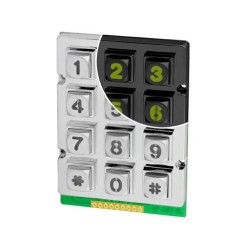 AK-207-N-SSL-WP-MM-DS; Keypad: metal; No.of butt: 12; LED; metal; 200mΩ; 1.2N; 20mA; W: 56mm; ACCORD